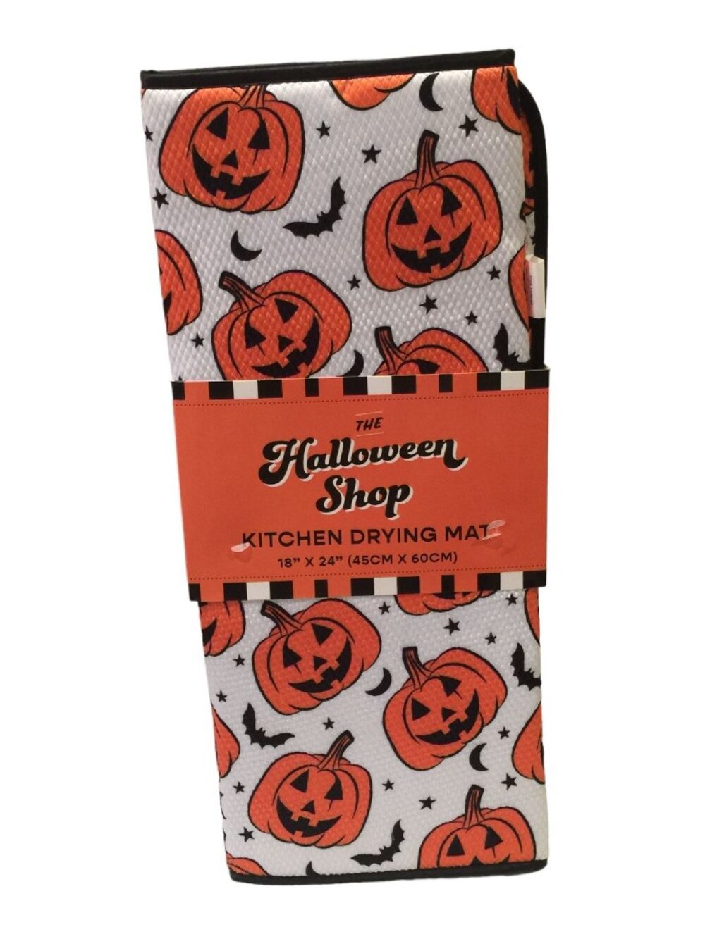 The Halloween Shop Jack o Lantern Kitchen Drying Mat Orange Black